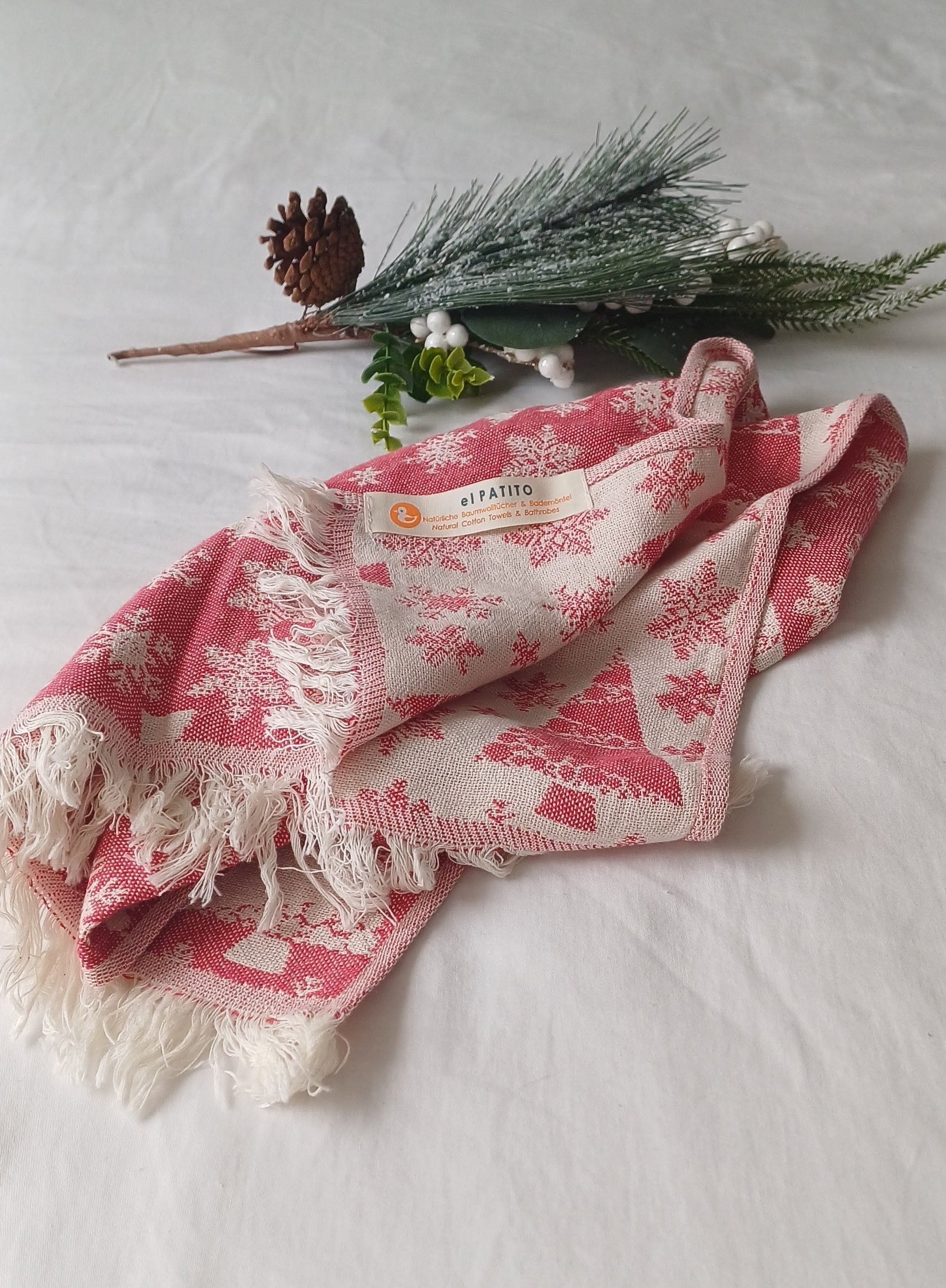 Handwoven Christmas-themed Tea Towels, Table Runners - Festive Holiday Decor